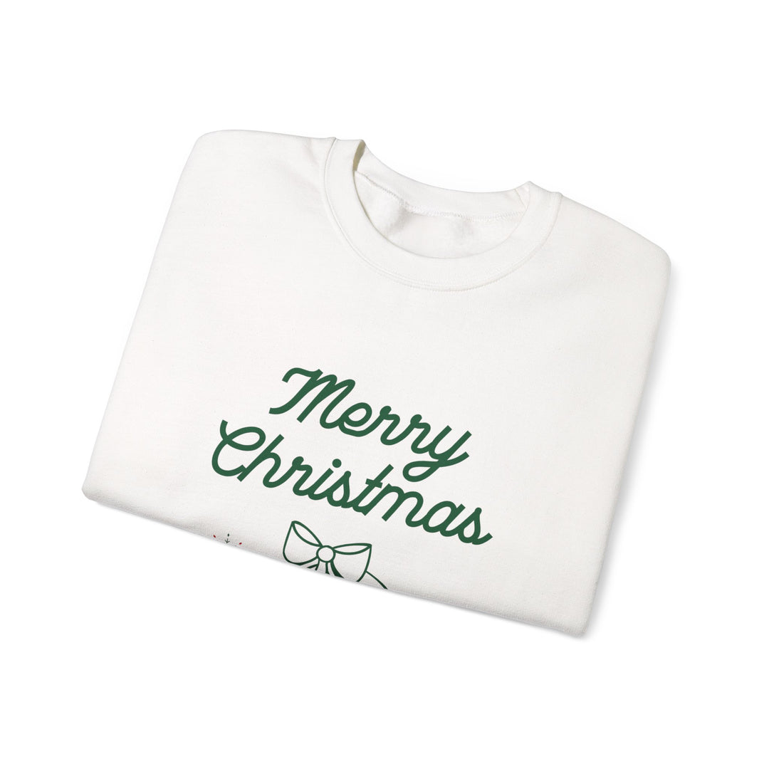 Christmas Crewneck Sweatshirt — “Merry Christmas” Bells Holiday Pullover