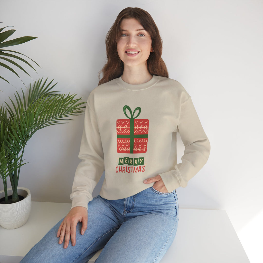 Christmas Present Sweatshirt – 'Merry Christmas' Holiday Crewneck