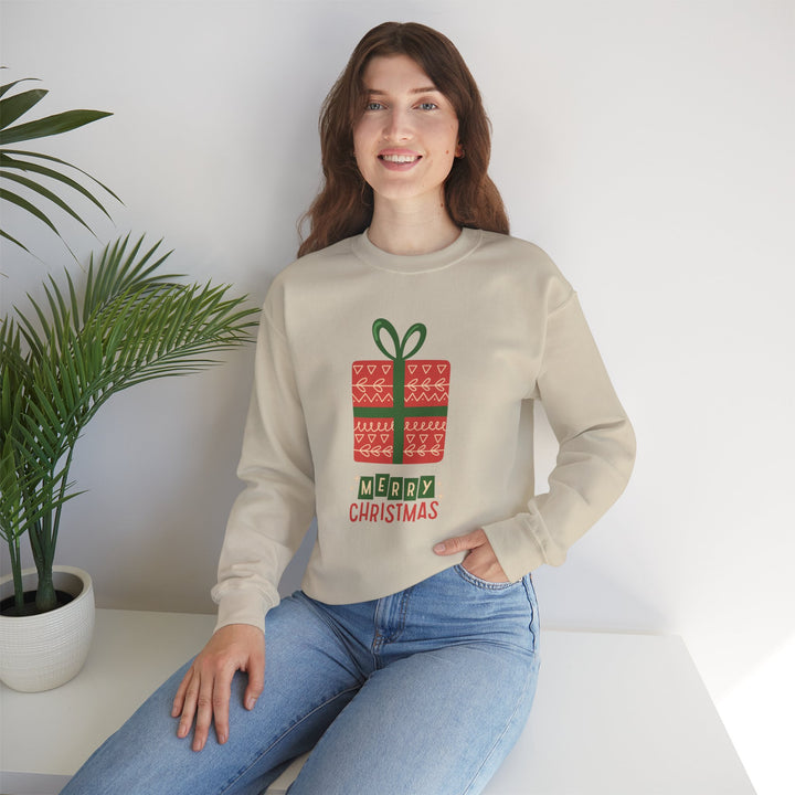 Christmas Present Sweatshirt – 'Merry Christmas' Holiday Crewneck