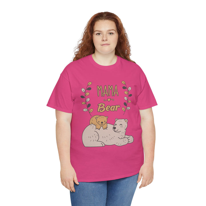 Mom T-Shirt - Mama Bear Design - Cute Bear Family Graphic T-Shirt