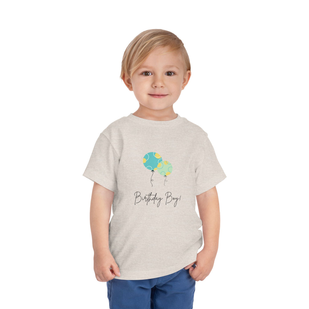 Toddler Tee — "Birthday Boy" Balloon Graphic