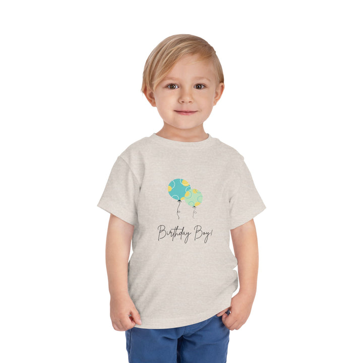 Toddler Tee — "Birthday Boy" Balloon Graphic