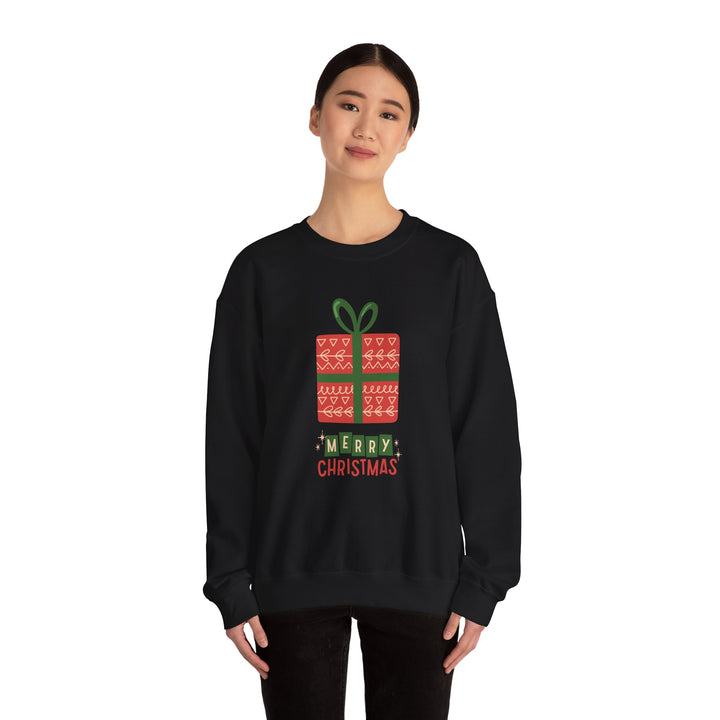 Christmas Present Sweatshirt – 'Merry Christmas' Holiday Crewneck