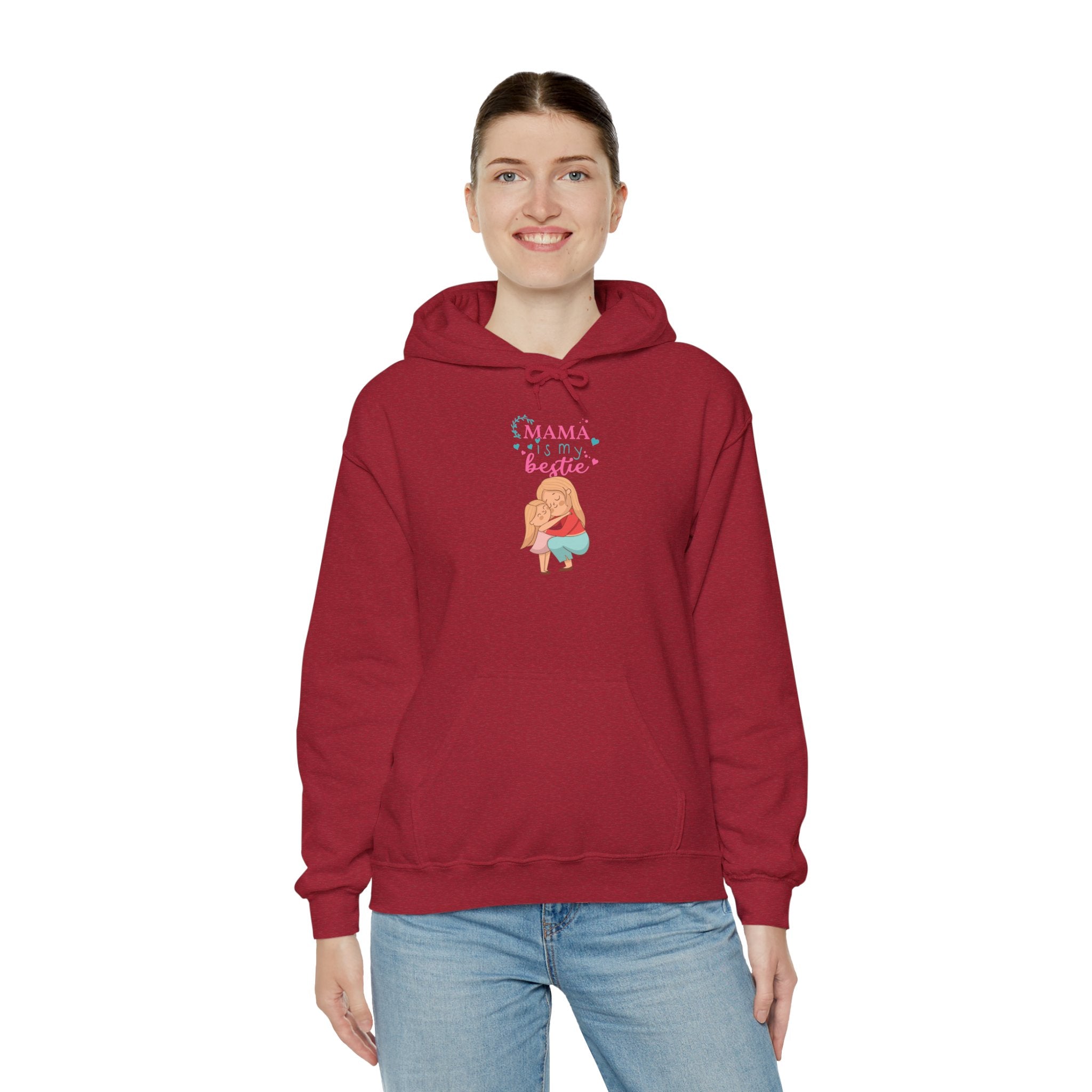 Mom's Unisex Hooded Sweatshirt  - Mama is My Bestie Design