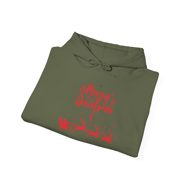 Merry Christmas Unisex Hooded Sweatshirt, Holiday Sweatshirt