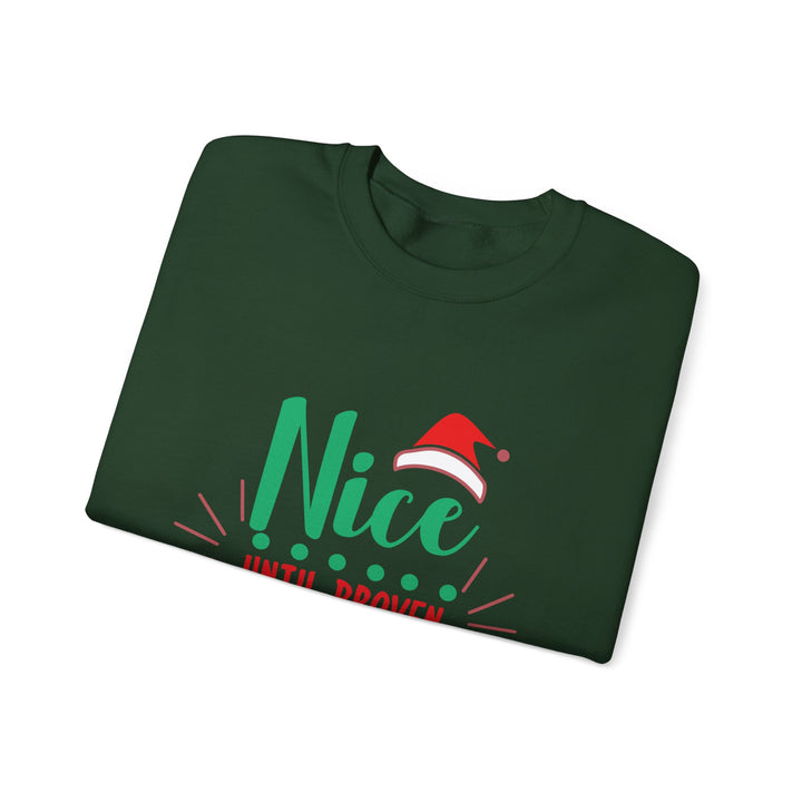 Christmas Sweatshirt “Nice Until Proven Naughty” Holiday Crewneck
