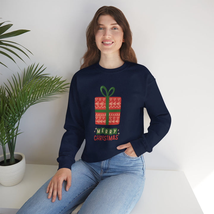 Christmas Present Sweatshirt – 'Merry Christmas' Holiday Crewneck