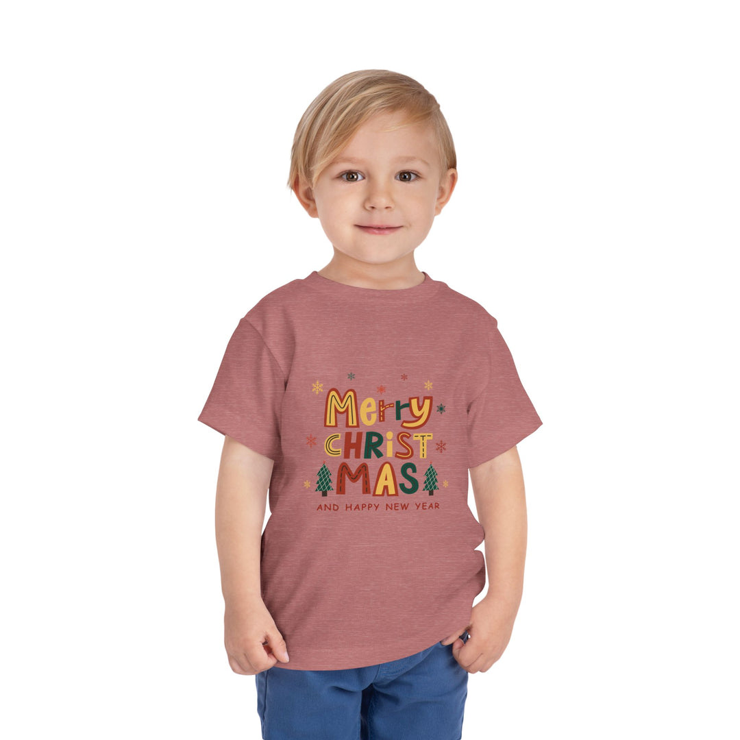 Toddler Christmas Tee — "Merry Christmas and Happy New Year" Holiday Shirt