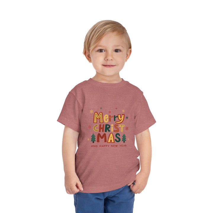 Toddler Christmas Tee — "Merry Christmas and Happy New Year" Holiday Shirt