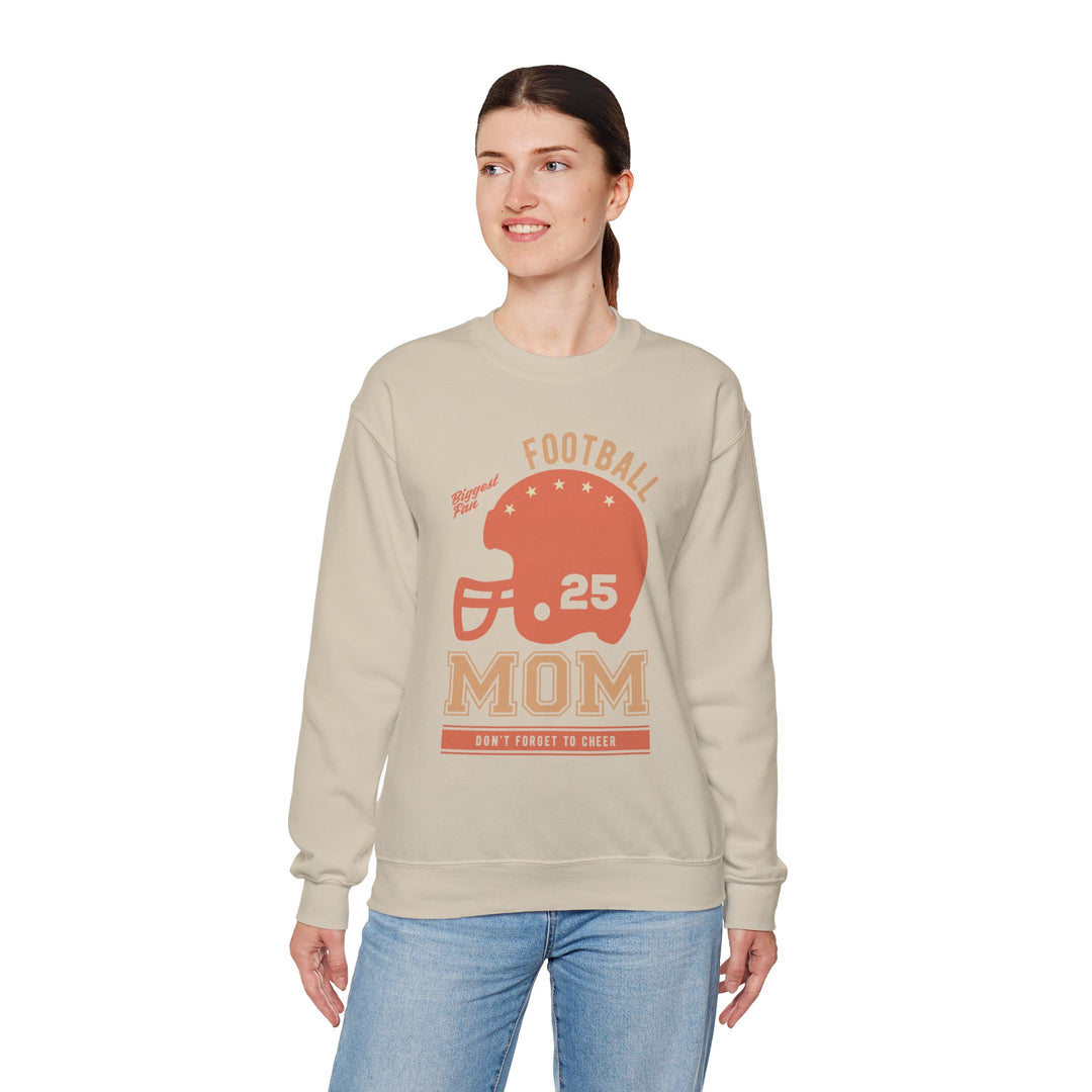 Mom's Sweatshirt - Biggest Football Fan Cheerful Design for Game Days