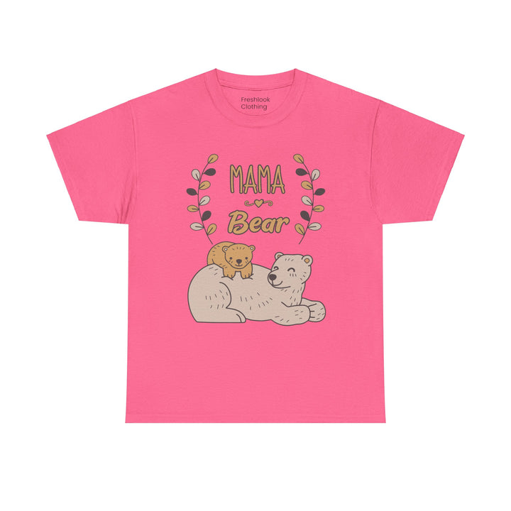 Mom T-Shirt - Mama Bear Design - Cute Bear Family Graphic T-Shirt