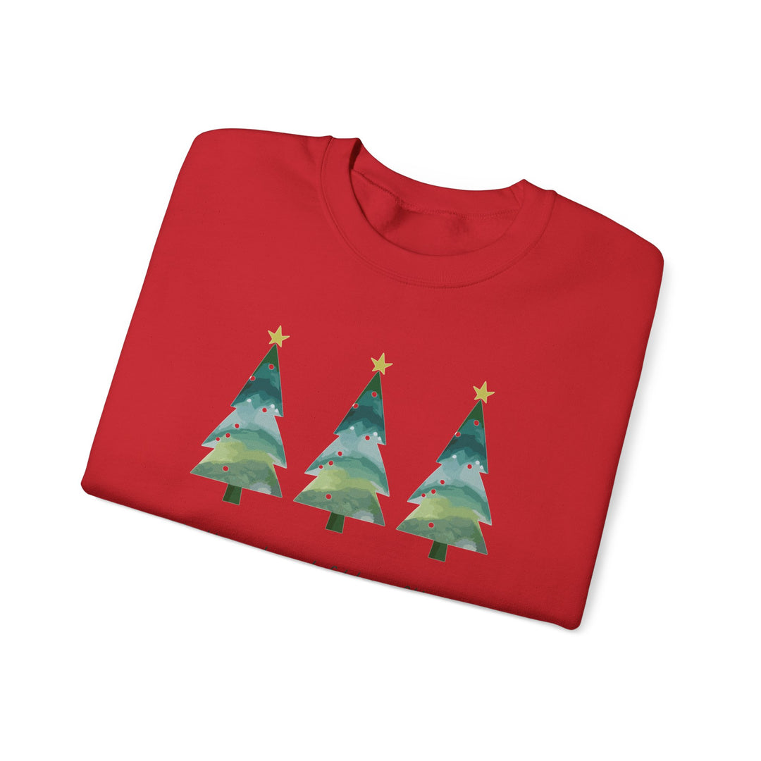 Christmas Tree Crewneck Sweatshirt — Cozy Holiday Trees Design