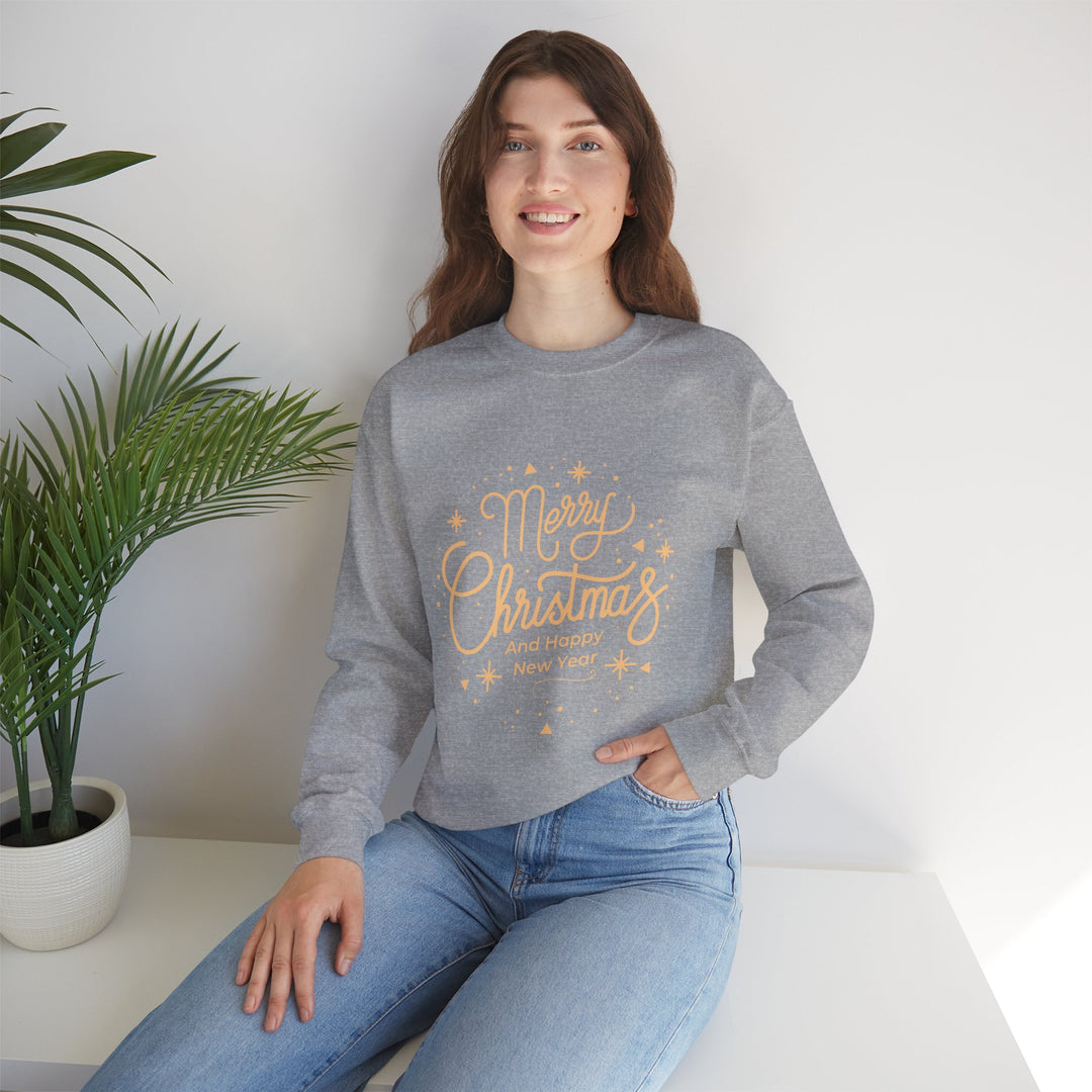 Merry Christmas Crewneck Sweatshirt — Gold Script Holiday Sweater