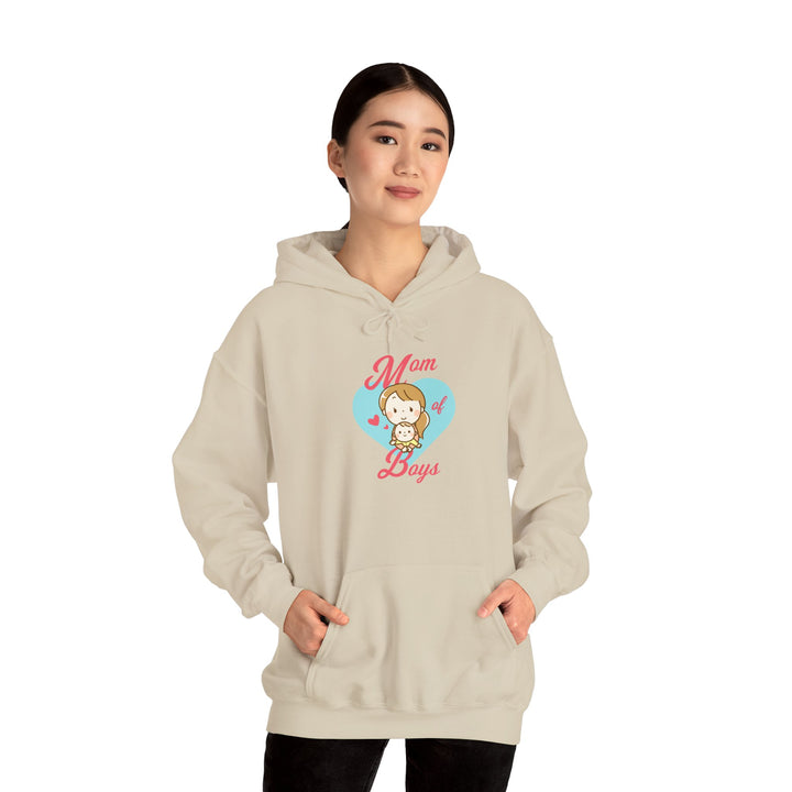 Mom's Unisex Hooded Sweatshirt - Mom of Boys Hoodie - Cute Graphic Hoodie for Mothers