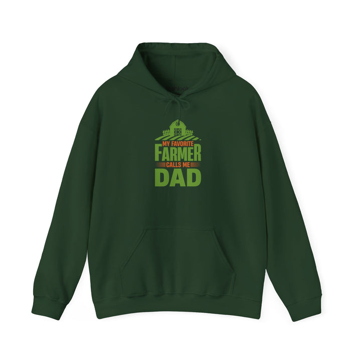 Dad’s Hooded Sweatshirt – My Favorite Farmer Calls Me Dad Design