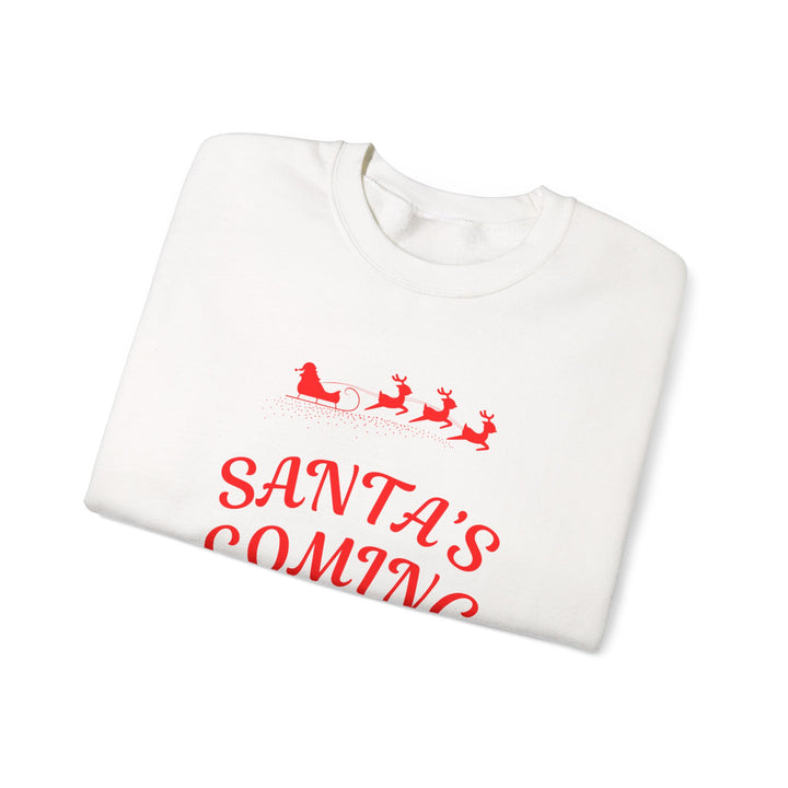 Christmas Sweatshirt — "Santa's Coming to Town" Festive Crewneck