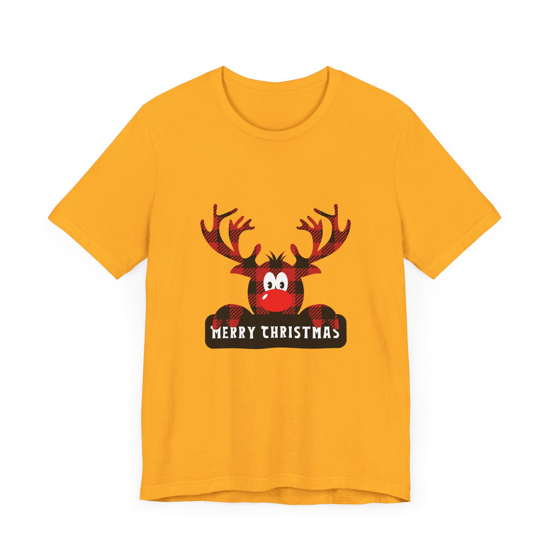 Merry Christmas Unisex Tee with Fun Reindeer Design