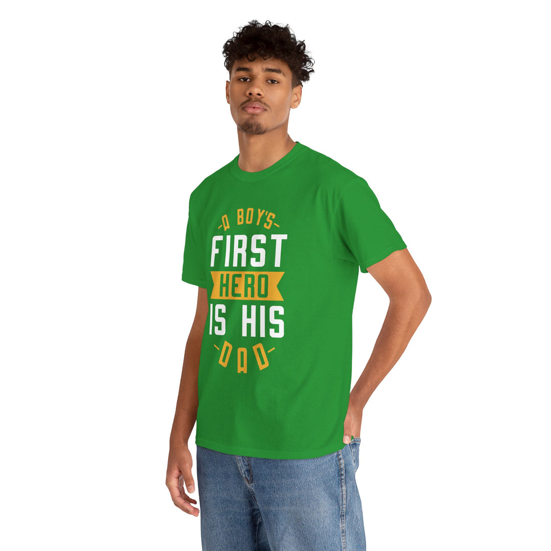 Dad's T-Shirt - A Boy's First Hero is His Dad Design