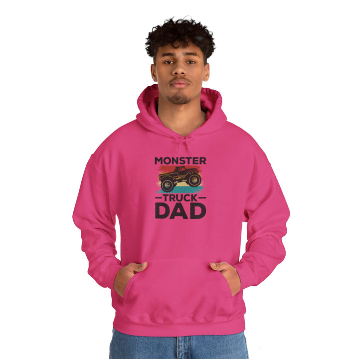 Dad’s Hooded Sweatshirt – Monster Truck Dad Design