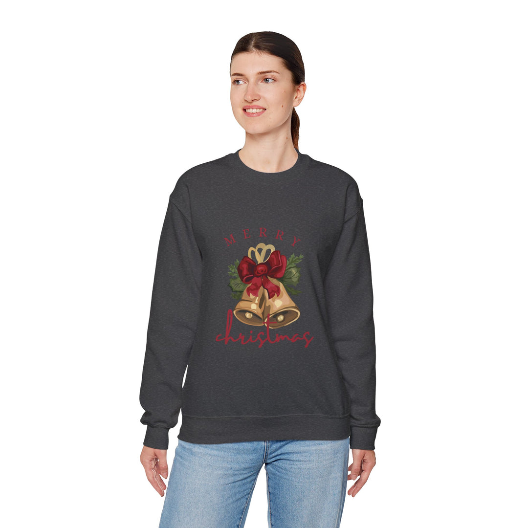 Christmas Bells Crewneck Sweatshirt — "Merry Christmas" Holiday Pullover