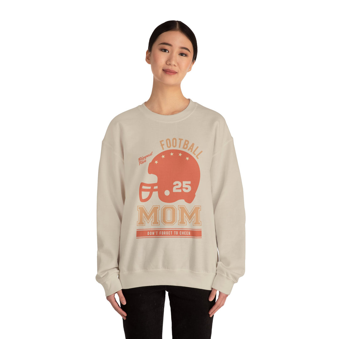 Mom's Sweatshirt - Biggest Football Fan Cheerful Design for Game Days