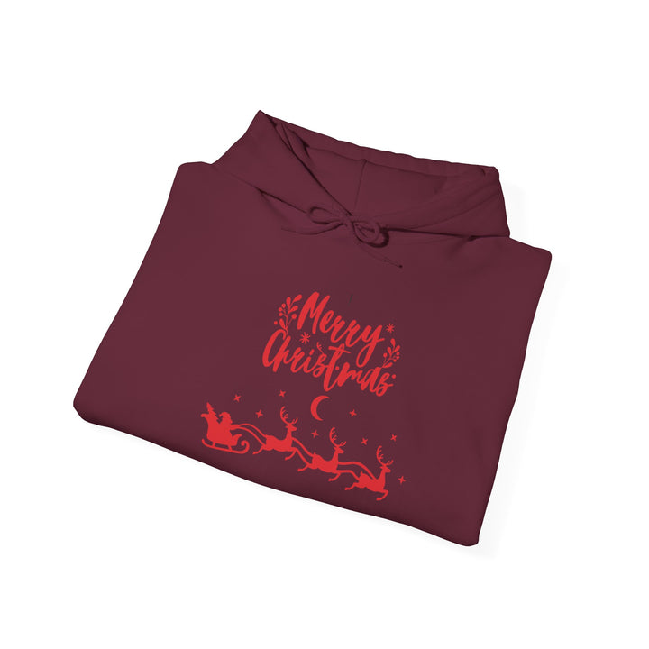 Merry Christmas Unisex Hooded Sweatshirt, Holiday Sweatshirt