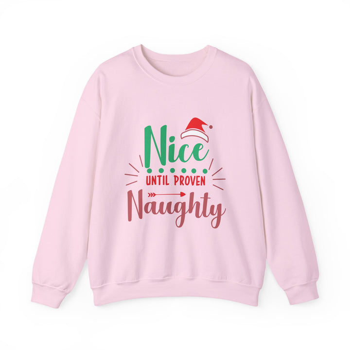 Christmas Sweatshirt “Nice Until Proven Naughty” Holiday Crewneck