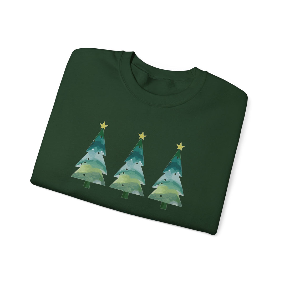 Christmas Tree Crewneck Sweatshirt — Cozy Holiday Trees Design