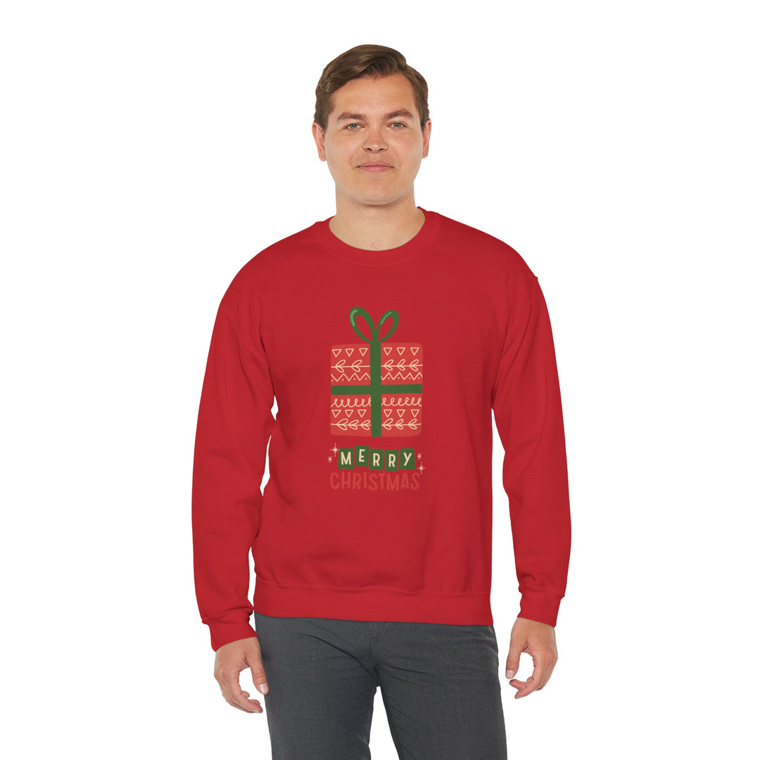 Christmas Present Sweatshirt – 'Merry Christmas' Holiday Crewneck