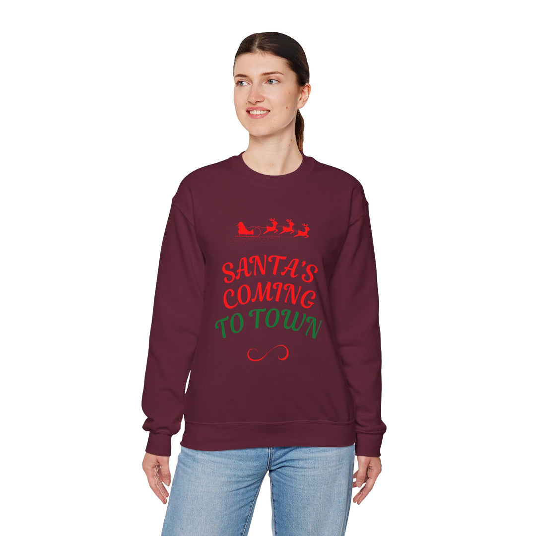 Christmas Sweatshirt — "Santa's Coming to Town" Festive Crewneck