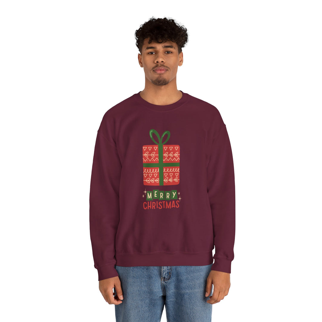 Christmas Present Sweatshirt – 'Merry Christmas' Holiday Crewneck