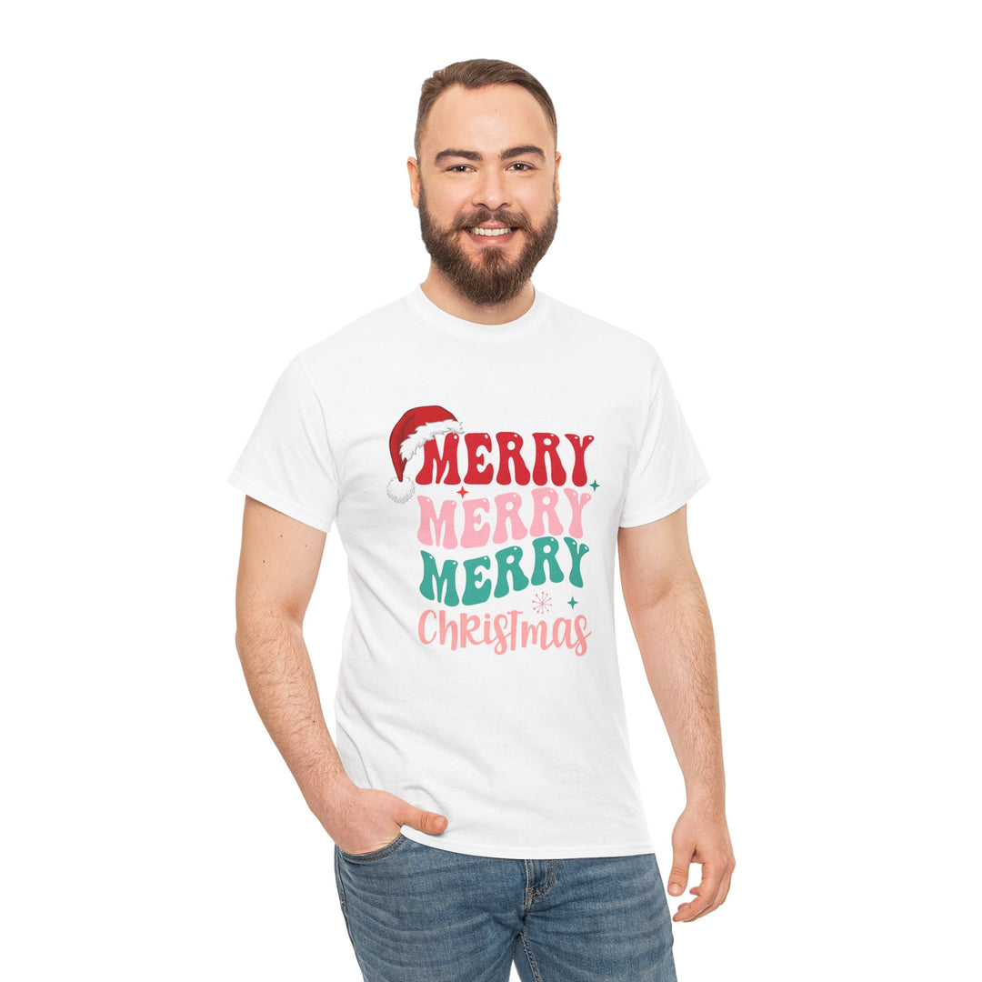 Merry Christmas Unisex Heavy Cotton Tee - Festive Holiday Shirt