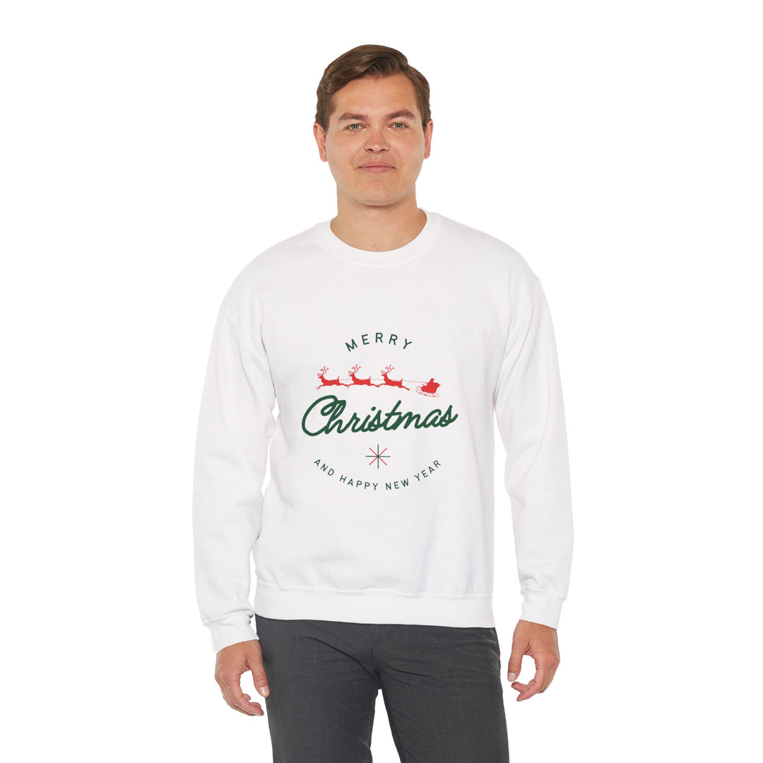 Christmas Crewneck Sweatshirt - 'Merry Christmas' Santa Sleigh Holiday Sweatshirt