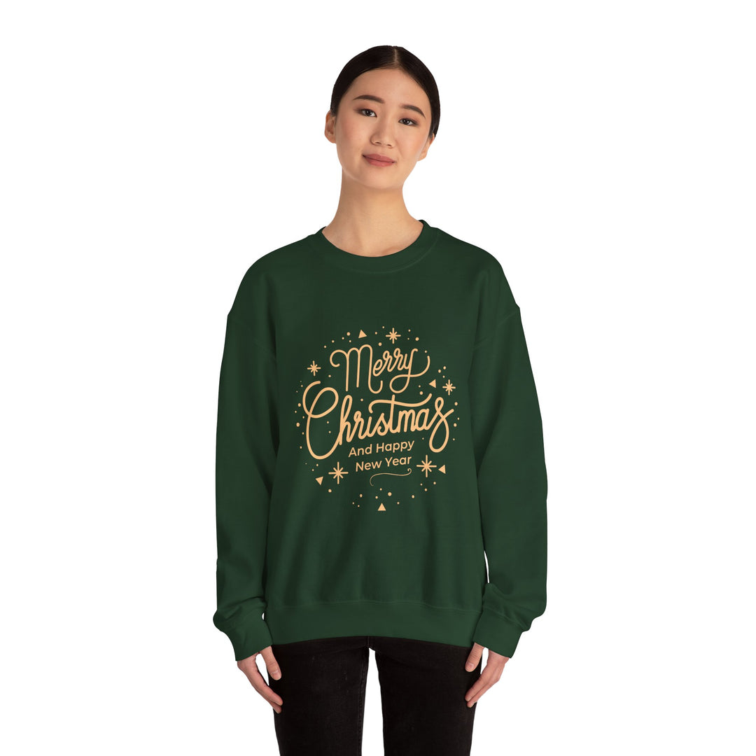 Merry Christmas Crewneck Sweatshirt — Gold Script Holiday Sweater