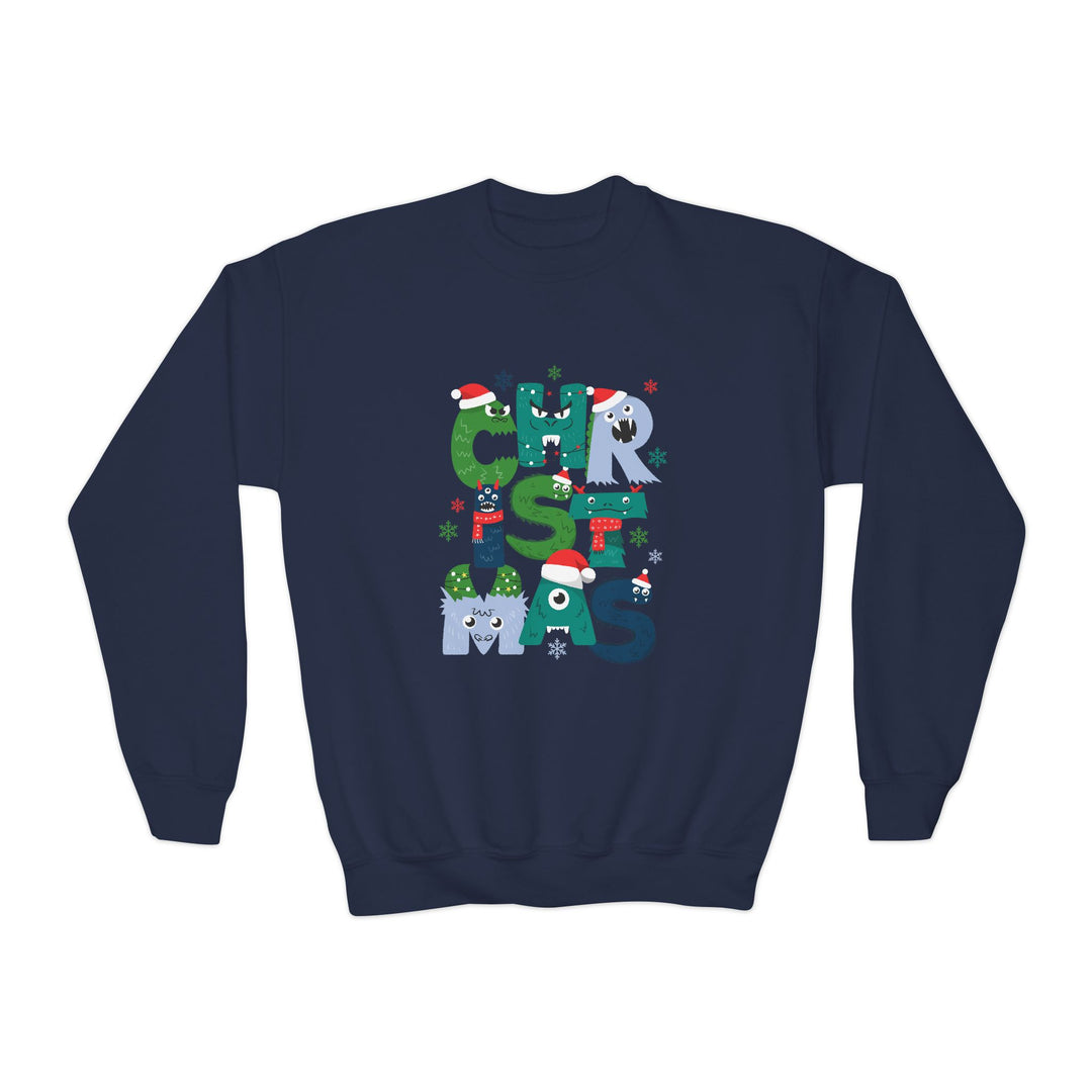 Kids Christmas Crewneck Sweatshirt – Colorful Holiday 'CHRISTMAS' Letter Design