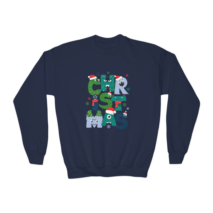 Kids Christmas Crewneck Sweatshirt – Colorful Holiday 'CHRISTMAS' Letter Design