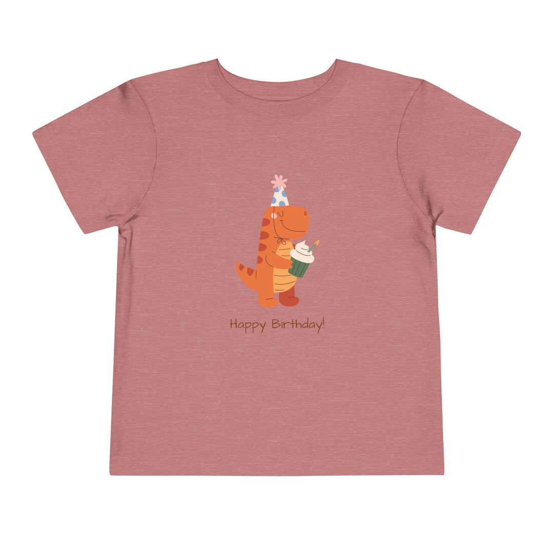 Toddler Tee — Cute Birthday Dinosaur "Happy Birthday" Shirt