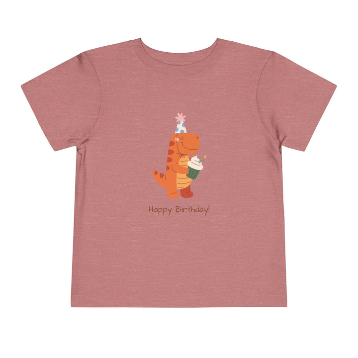 Toddler Tee — Cute Birthday Dinosaur "Happy Birthday" Shirt