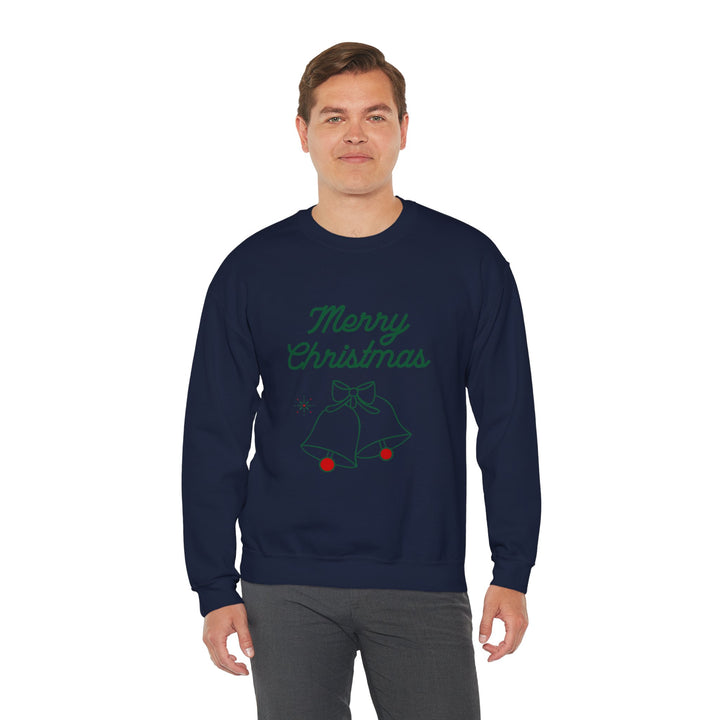 Christmas Crewneck Sweatshirt — “Merry Christmas” Bells Holiday Pullover