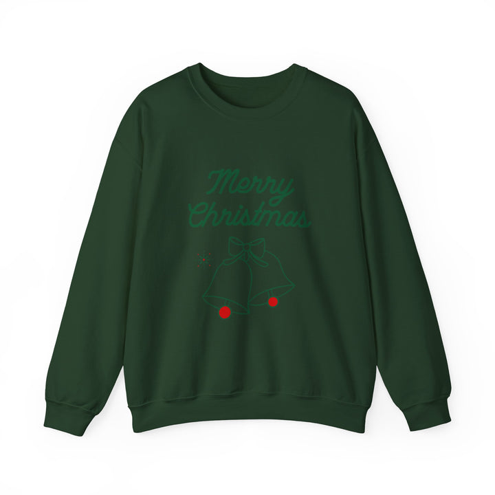 Christmas Crewneck Sweatshirt — “Merry Christmas” Bells Holiday Pullover