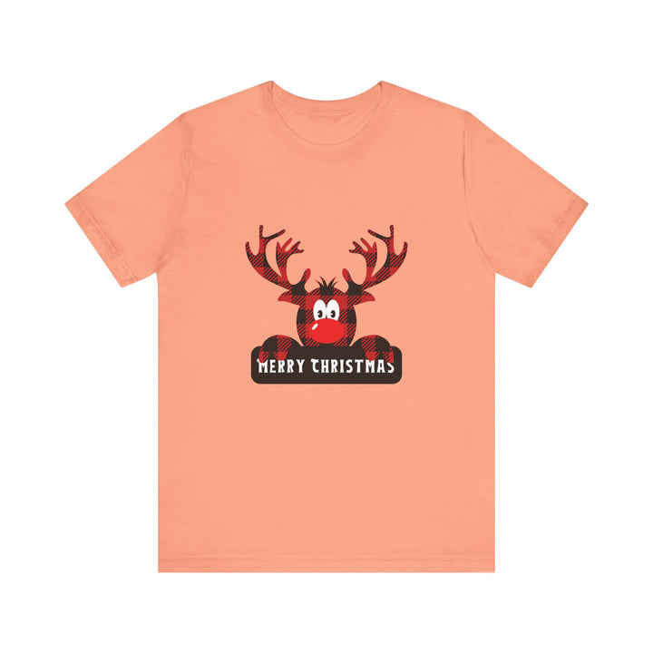 Merry Christmas Unisex Tee with Fun Reindeer Design