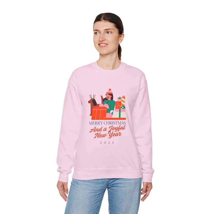 Christmas Crewneck Sweatshirt - "Merry Christmas and a Joyful New Year 2025" Holiday Sweatshirt