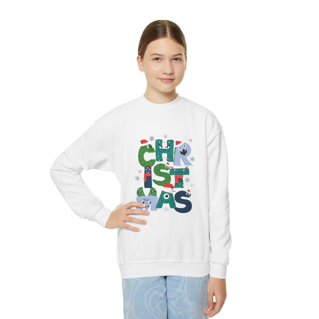 Kids Christmas Crewneck Sweatshirt – Colorful Holiday 'CHRISTMAS' Letter Design
