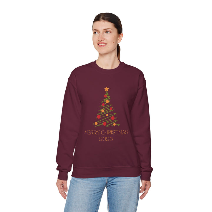 Christmas Tree Crewneck Sweatshirt – "Merry Christmas 2025" Holiday Sweater