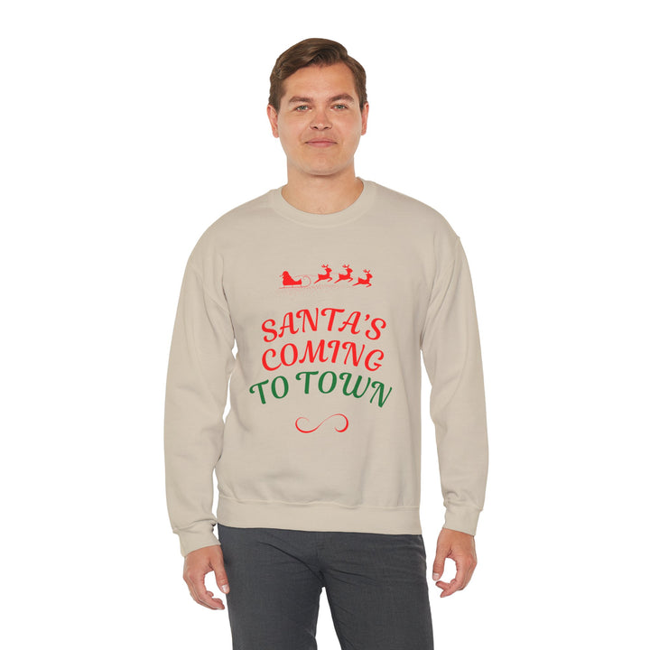 Christmas Sweatshirt — "Santa's Coming to Town" Festive Crewneck