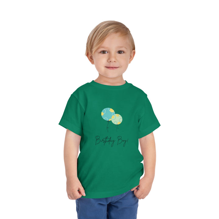 Toddler Tee — "Birthday Boy" Balloon Graphic