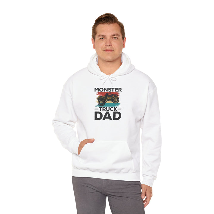 Dad’s Hooded Sweatshirt – Monster Truck Dad Design