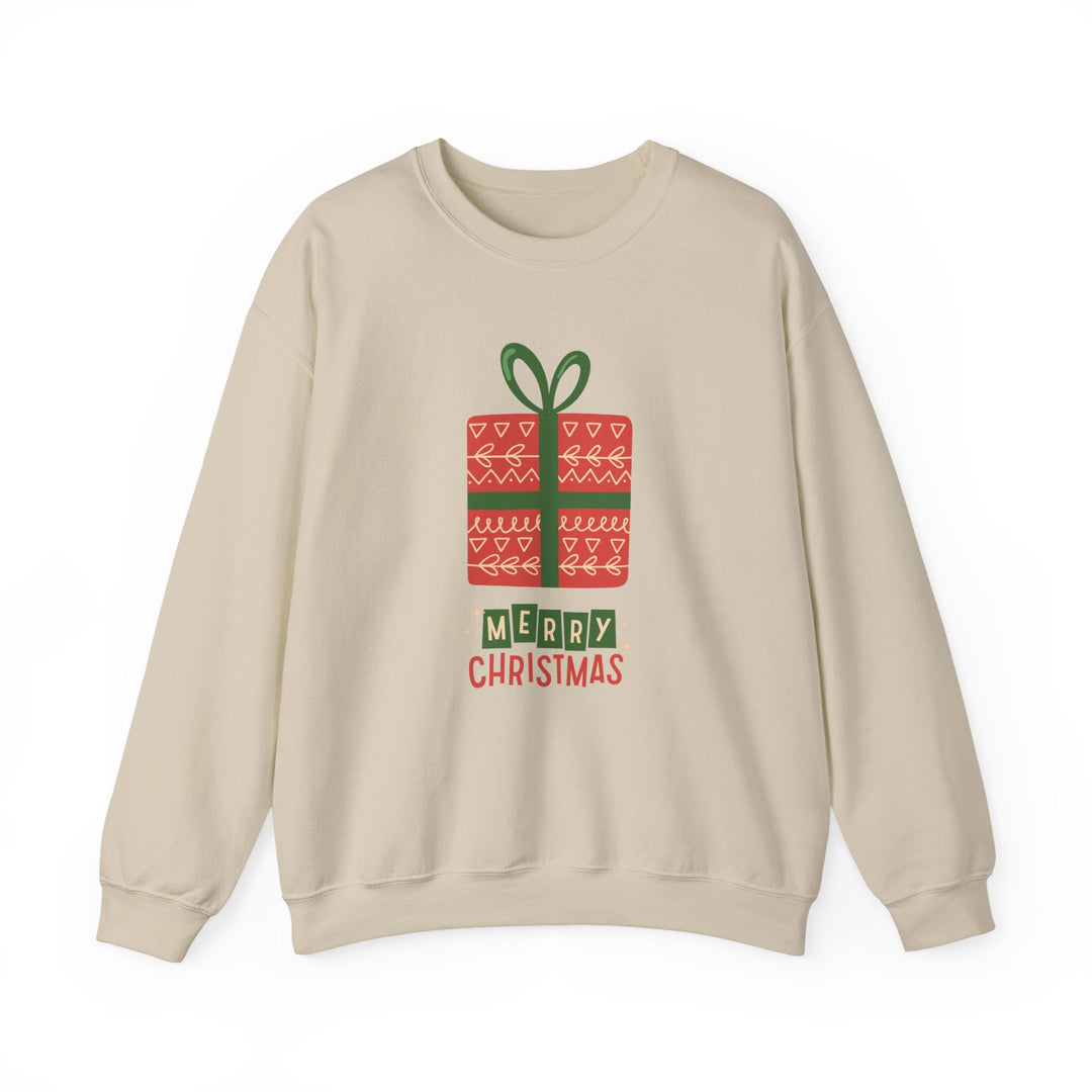 Christmas Present Sweatshirt – 'Merry Christmas' Holiday Crewneck
