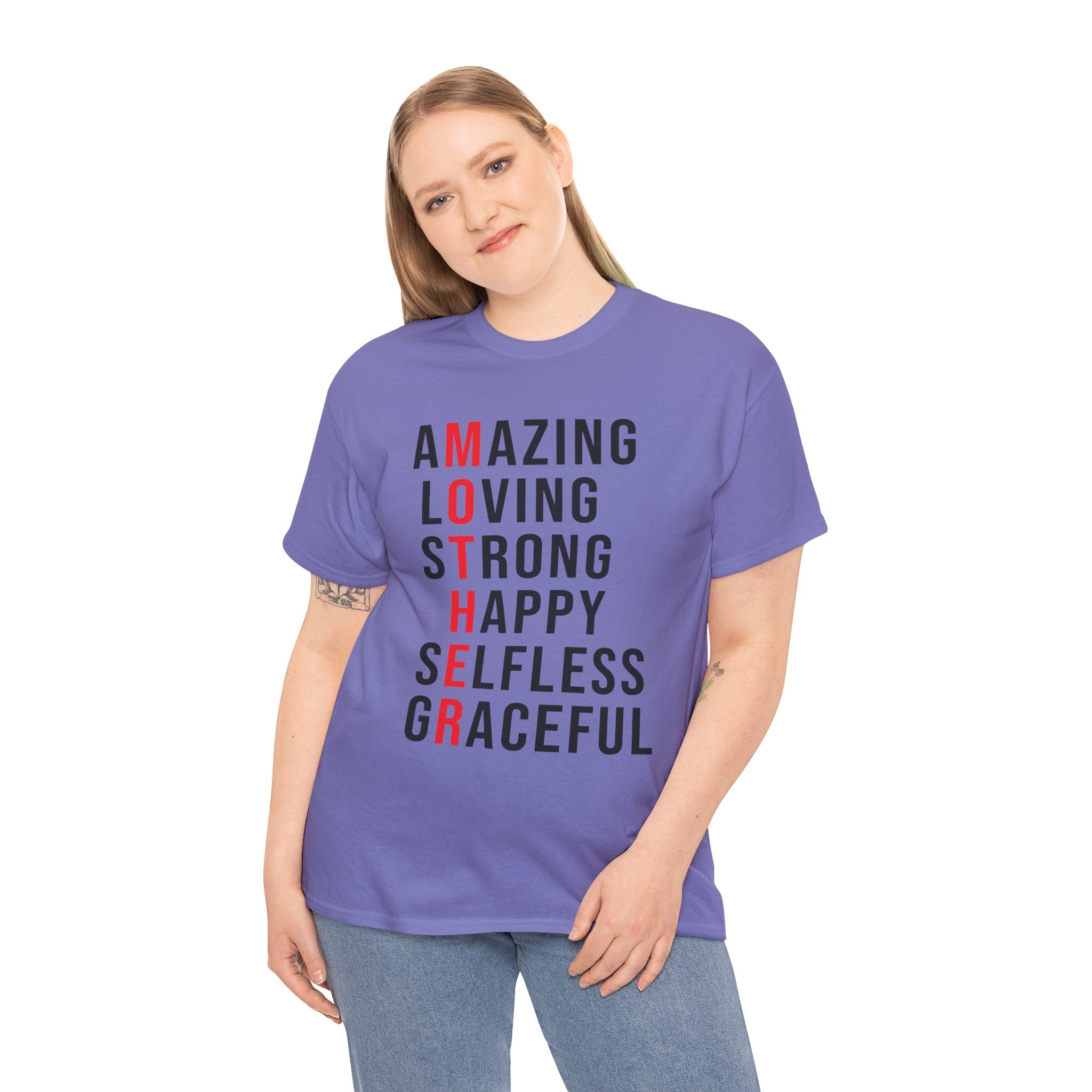 Mom T-Shirt – Amazing Loving Strong Happy Selfless Graceful - Inspirational Mother Design