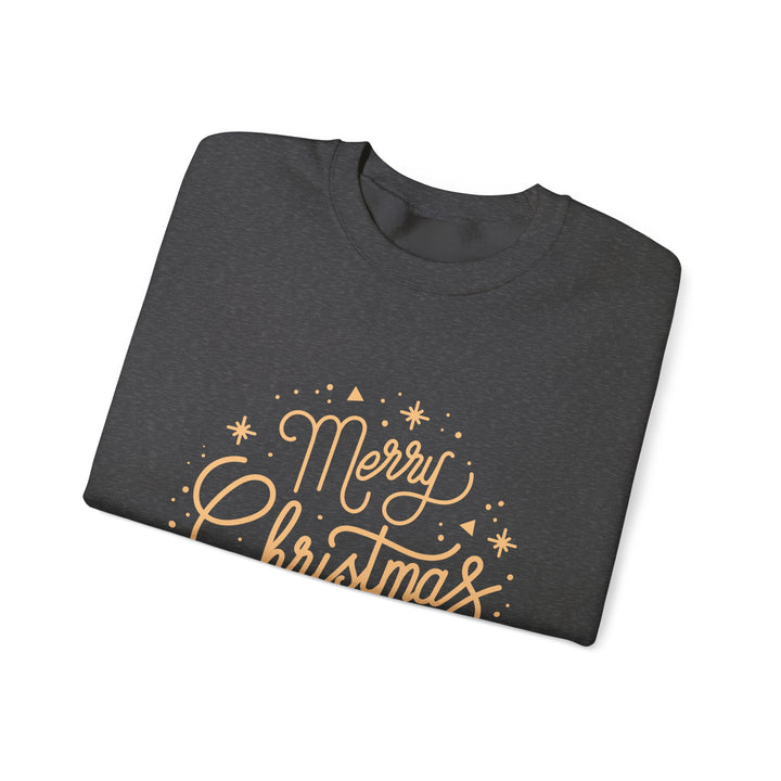 Merry Christmas Crewneck Sweatshirt — Gold Script Holiday Sweater